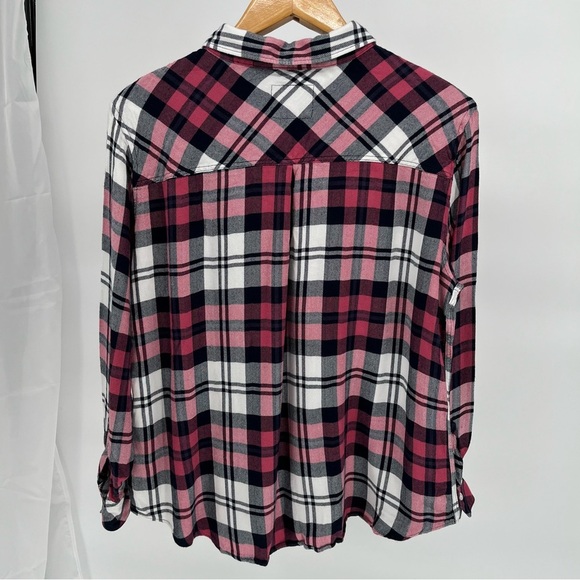 Rails Womens Hunter Plaid Shirt Size XXL Button Down Mulberry White Indigo - Picture 8 of 12